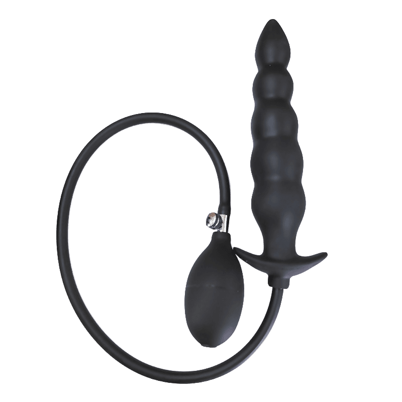 Inflatable Anal Plug with Solid Core Material: Silicone+PVC Initial Height:20CM Initial Diameter:3.7CM Tube Length:50CM Net Weight:138g
