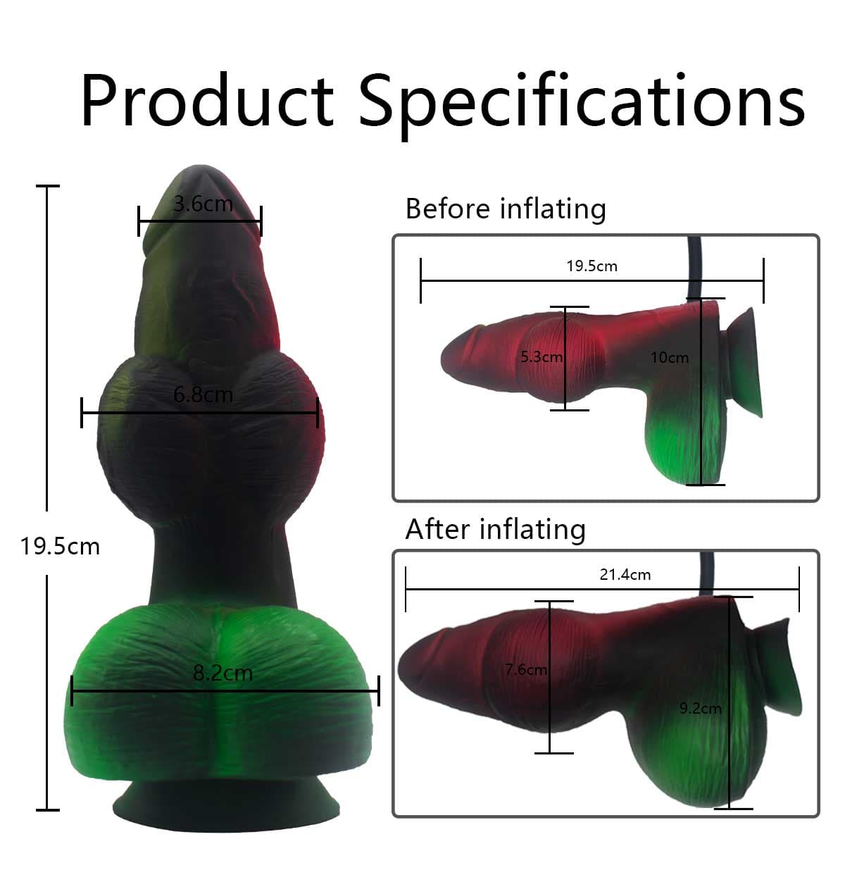 L9 Colorful Four Balls Silicone Alien Dildo Inflatable 7