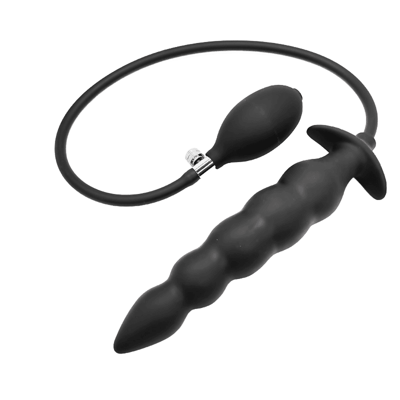 Inflatable Anal Plug with Solid Core Material: Silicone+PVC Initial Height:20CM Initial Diameter:3.7CM Tube Length:50CM Net Weight:138g 2